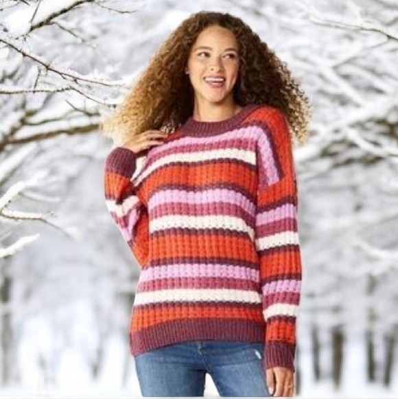 SO Sweaters - SO Women's Colorful Striped Sweater